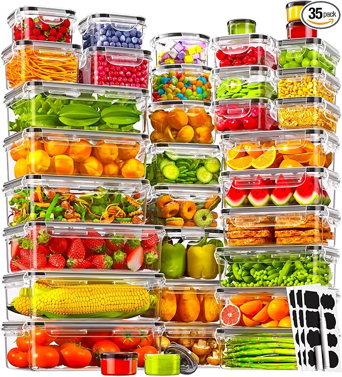 KEMETHY 70 PCS Food Storage Containers by KEMETHYFocusesonCreatingEfficientStorageProductswithQualityMaterials