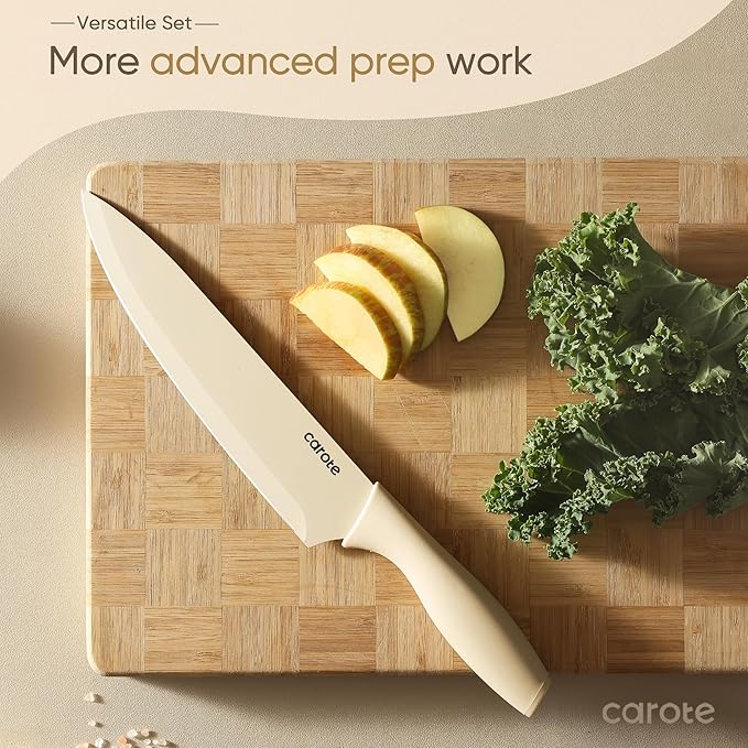 CAROTE Knife Set, 12 Pieces Kitchen Knife Set, 6 Stainless Steel Knives - Image 5