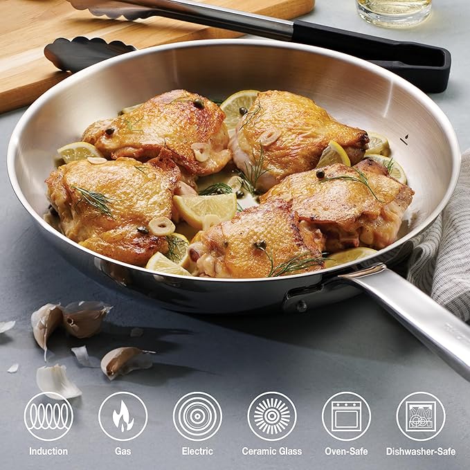 Tramontina Tempo Tri-Ply Base Stainless Steel 10-Piece Cookware Set - Image 6