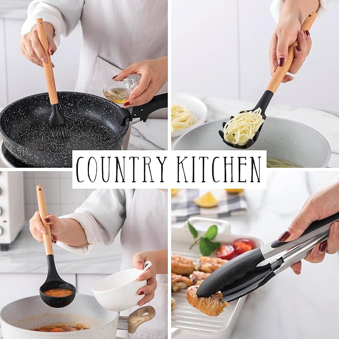 Country Kitchen Non Stick Silicone Utensil Set - Image 6