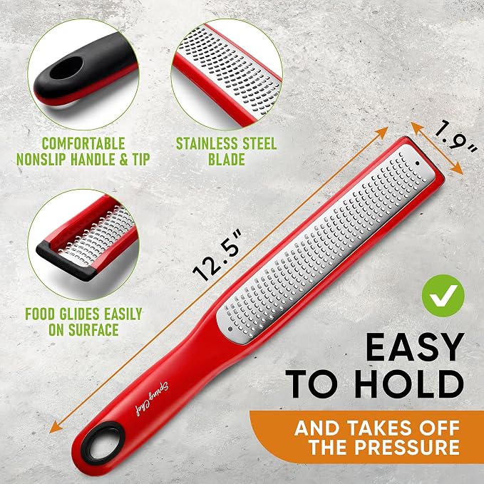 Spring Chef Premium Red Lemon Zester Grater - Image 2