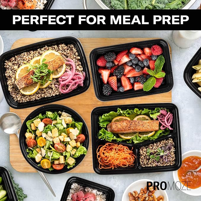 50-Pack Reusable Meal Prep Containers Microwave Safe Food Storage Containers - Image 9