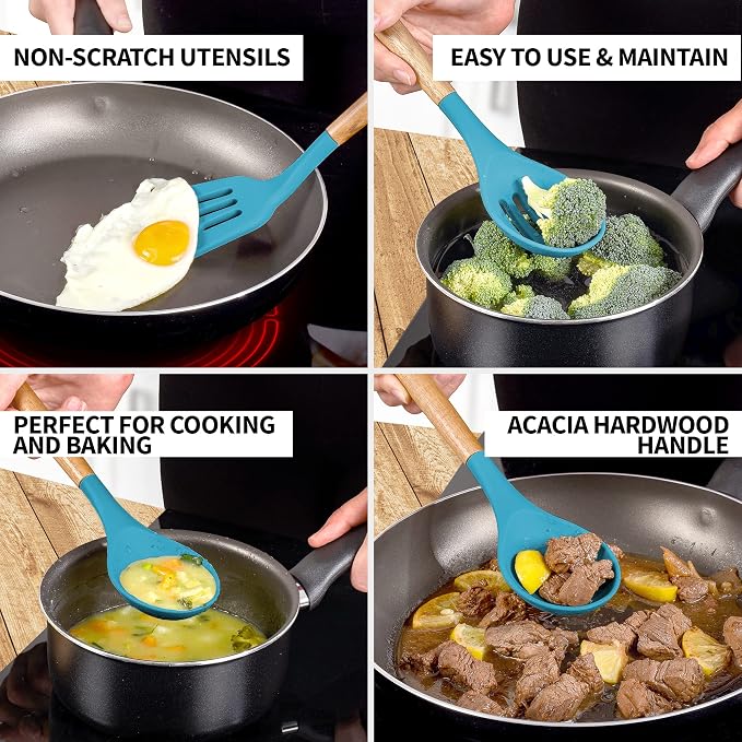 Zulay Kitchen Non-Stick Cooking Utensils Set - Image 3