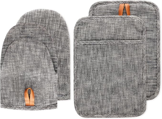 4Pcs Heat Resistant Oven Mitts & Potholders, Flexible Kitchen Accessories by Unknown