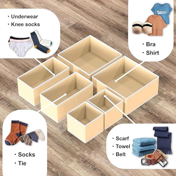 Simple Houseware Foldable Drawer Organizer Set of 12, Onesies – Closet & - Image 4