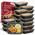 60 Pack 24 oz Meal Prep Containers Reusable, Plastic Food Storage Container by VOATREE