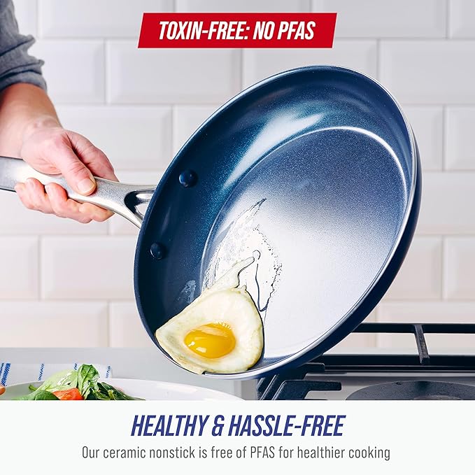 Blue Diamond 10" Nonstick Frying Pan Skillet, Diamond Infused PFAS & PTFE-Free - Image 3
