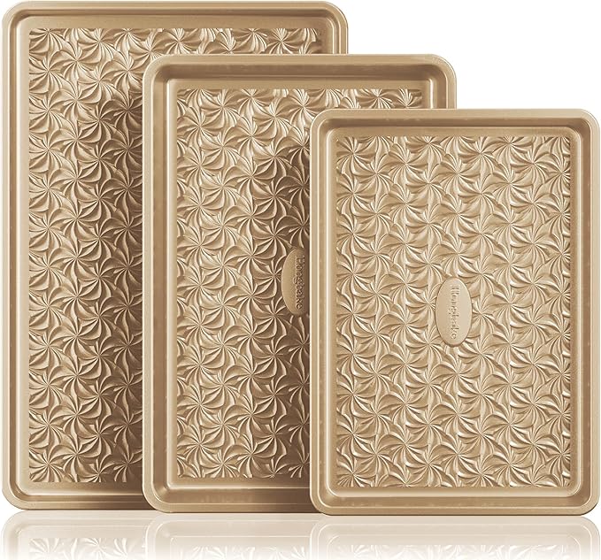 HONGBAKE Nonstick Baking Sheet Pan Set of 3, Cookie Sheets by HONGBAKE