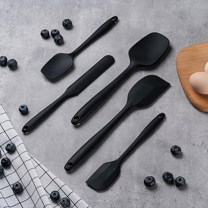 Silicone Spatula Set, 5 Piece Food Grade Rubber Spatulas - Image 7