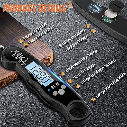 Digital Meat Thermometer, Waterproof Instant Read Food Thermometer - Image 6