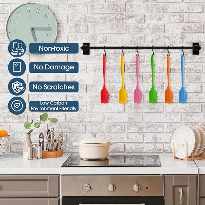 Irenare 24 Pcs Mini Silicone Spatulas Bulk 8.3 Inch Heat Resistant Scrapers - Image 6
