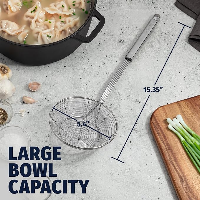 Zulay Kitchen Premium Stainless Steel Spider Skimmer 15.35” - Image 4