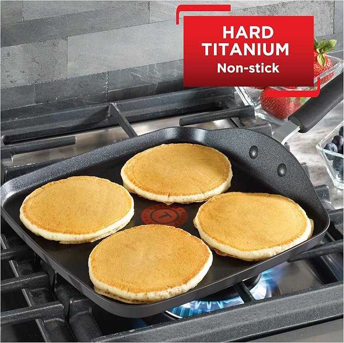 T-Fal Ultimate Hard Anodized Nonstick Griddle 10.25 Inch Oven Broiler Safe 400F - Image 2