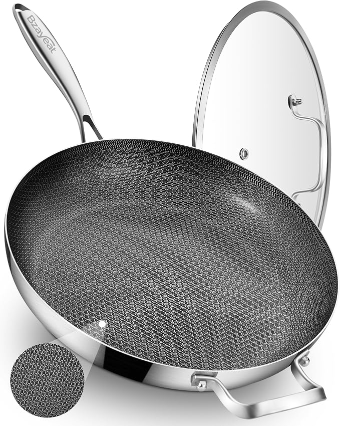 13-Inch Nonstick Hybrid Frying Pan by Bzayeat