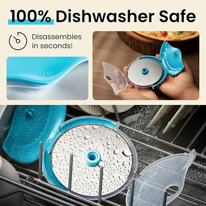 Kitchy Pizza Cutter Wheel with Protective Blade Cover, Ergonomic Pizza Slicer - Image 5