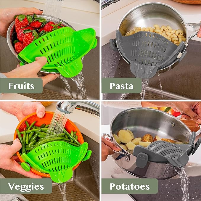 2 Pack Kitchen Gizmo Snap-On Strainer - Image 7