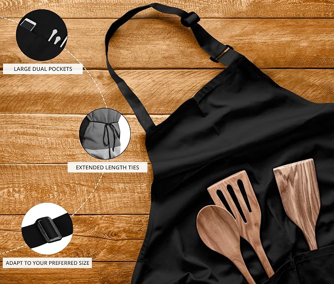 Utopia Kitchen 10 Pack Bib Apron Adjustable - Image 4