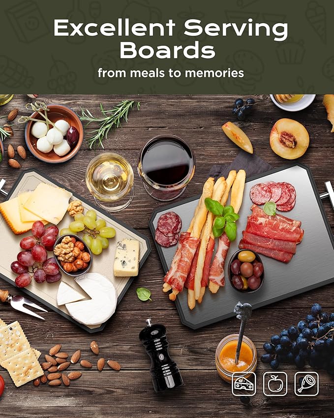 EXTRA LARGE Cutting Board, Double Sided Stainless Steel Cutting Boards Set - Image 2