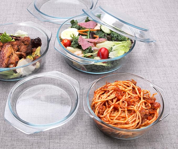 Set of 6 Pieces Round Tempered Glass Casserole Dish - Image 5