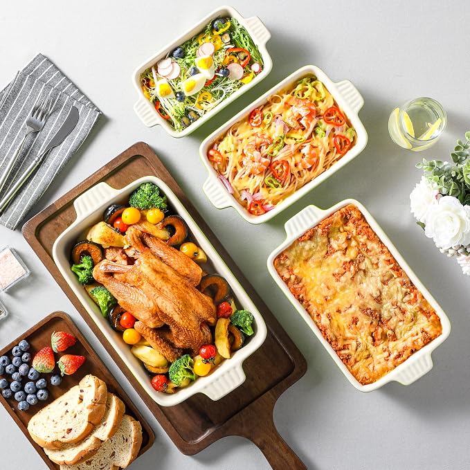 MALACASA Bakeware Set of 4, Porcelain Baking Pans Set - Image 5