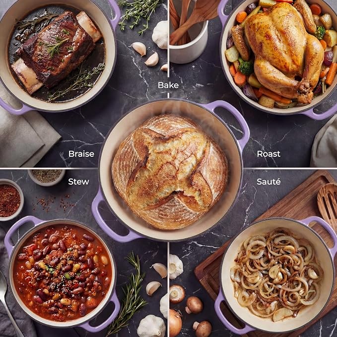 Zulay Kitchen 6 Quart Enameled Cast Iron Dutch Oven Pot - Image 3