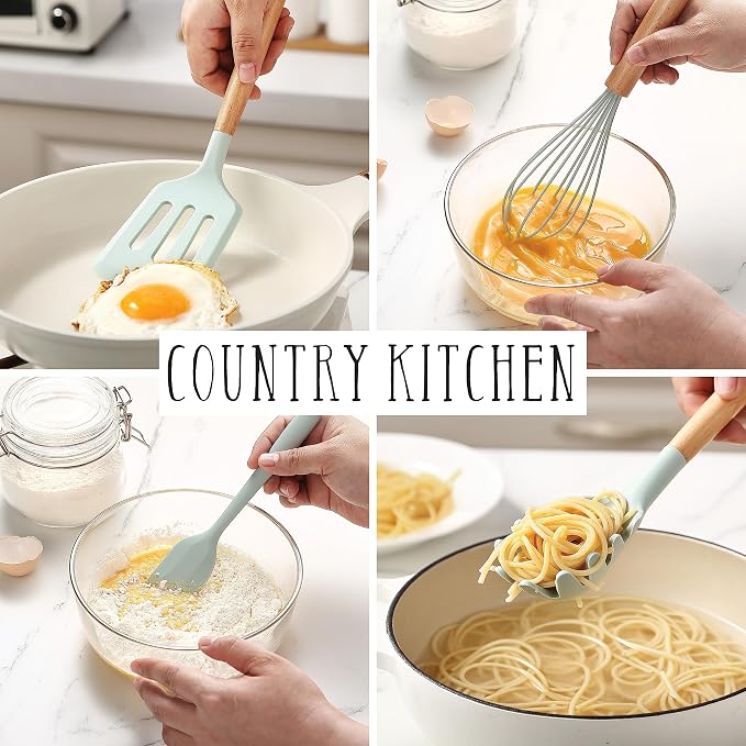 Country Kitchen Non Stick Silicone Utensil Set - Image 3