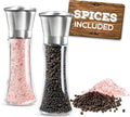 Prefilled Stainless Steel Salt and Pepper Grinder Two Piece Set by Mason+Mills