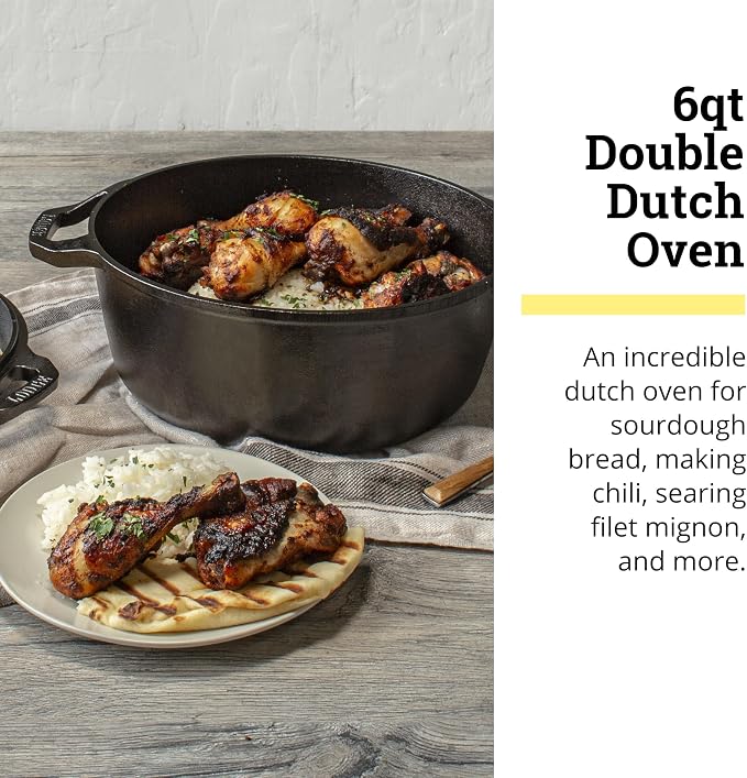 Lodge Chef Collection 6qt Double Dutch Oven - Image 2