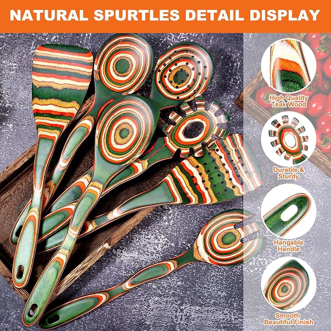 7Pcs Pakkawood Kitchen Utensils Set - Image 3