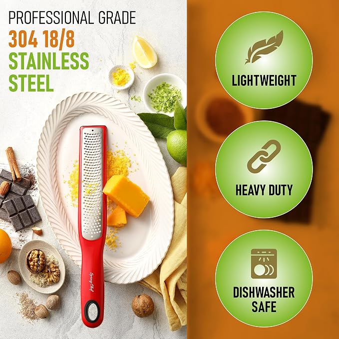 Spring Chef Premium Red Lemon Zester Grater - Image 3