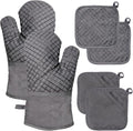4 Pcs Oven Mitts and Pot Holders, Kitchen Long Oven Glove High Heat Resistant by Meirrnyyu