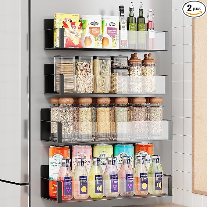 Vetacsion 4 Pack Moveable Fridge Magnetic Spice Racks by HOMESTORAGE