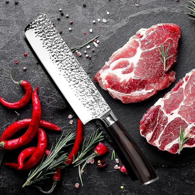 imarku Nakiri Knife, Razor Sharp 7 Inch Multipurpose Vegetable Japanese Chef - Image 9