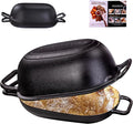 Oval Dutch Oven for Bread Baking 12 x 8 Inch, Pre-Seasoned Cast Iron Bread Oven by GdWings