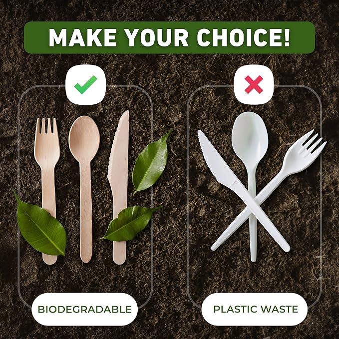 Weemium Disposable Wooden Cutlery Set - Image 4