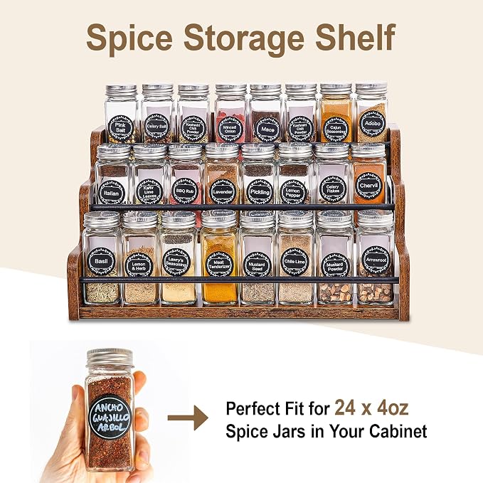 Aminigram Wood Spice Rack Organizer - Image 6
