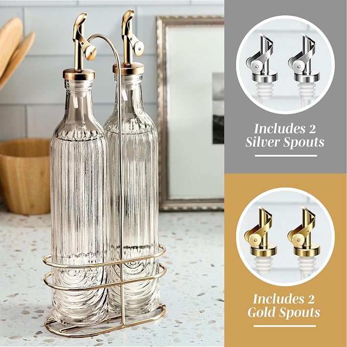 COOK WITH COLOR Glass Olive Oil Bottle Dispenser - Image 4