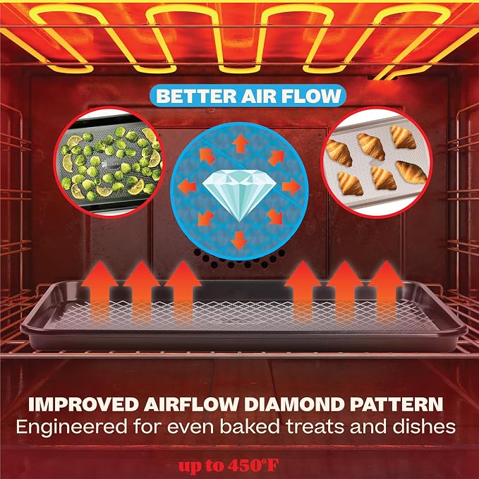 Baker's Secret Baking Sheet Pan Set, 3x Cookie Sheets - Image 4