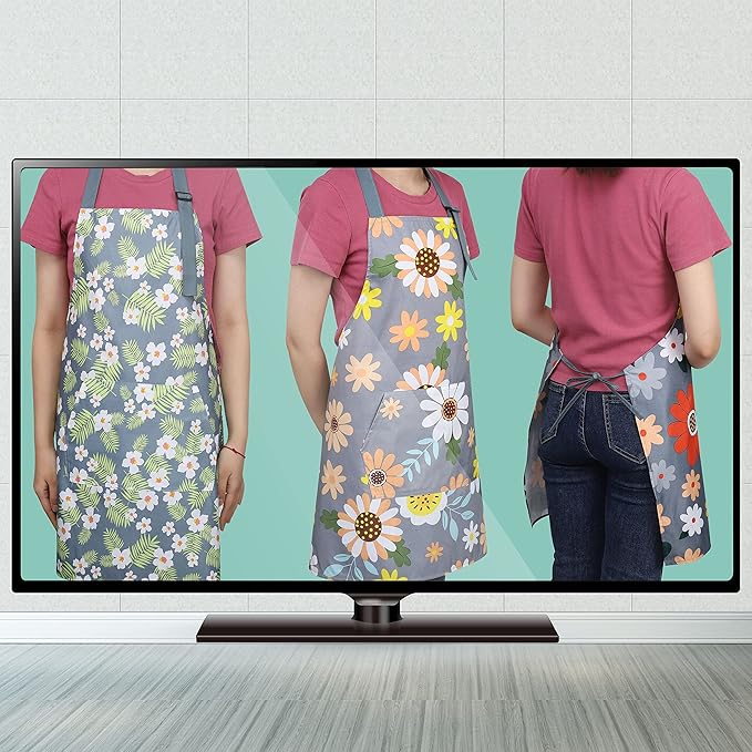 BOUMUSOE 3 Pack Floral Aprons - Image 2