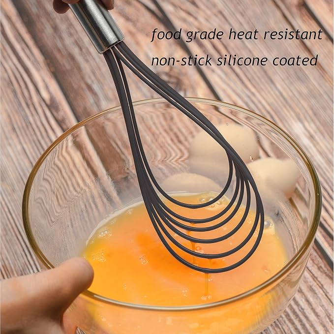Flat Whisks Stainless Steel, 3 Pack 10''+11''+12'' Set Premium Sturdy-6 - Image 4