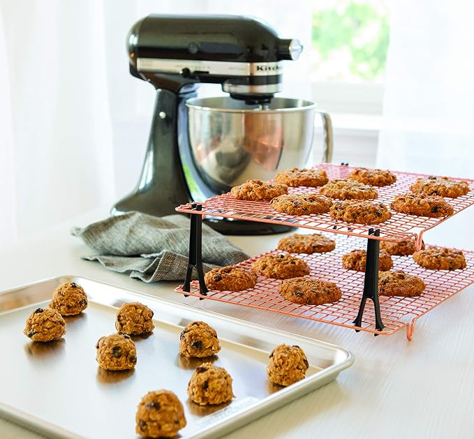 Nordic Ware Stackable Cooling 2 Copper Racks Plus 4 Snap-On Legs, 16.875 in × - Image 4