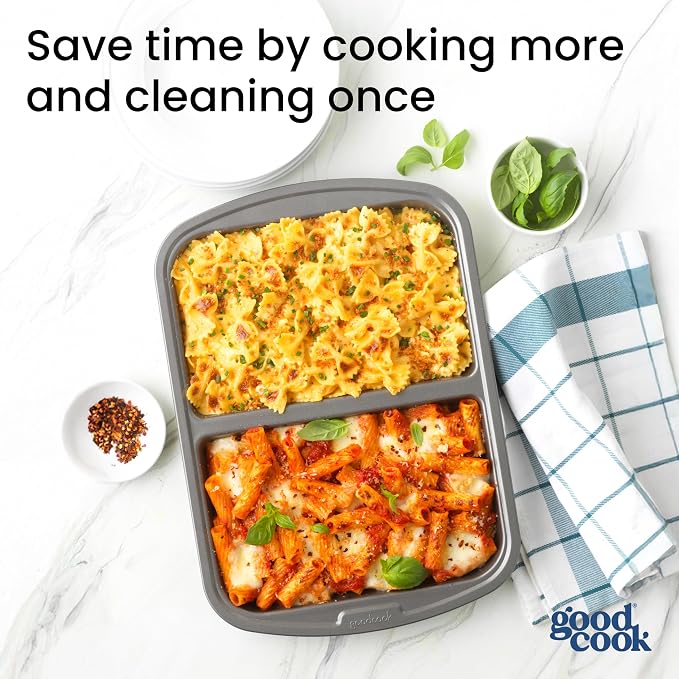 GoodCook Everyday Divided Baking Pan 1.5-Inch Deep 2-Section Non-Stick - Image 5