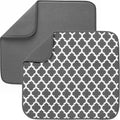 S&T INC. Dish Drying Mat 2 Pack, 16” x 18”, Absorbent Microfiber Kitchen by STINC