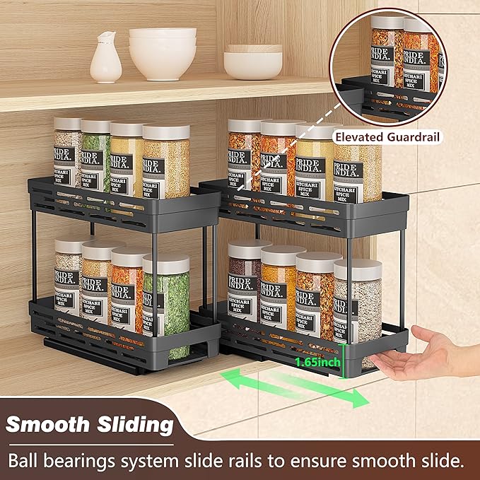2 Pack Pull Out Spice Rack Organizer - Image 5