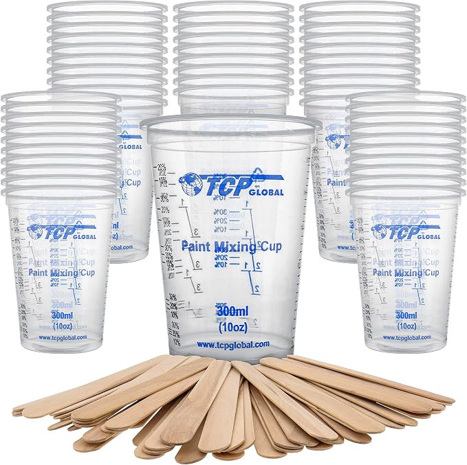 TCP Global 10 oz. Graduated Plastic Mixing Cups by TCPGlobal