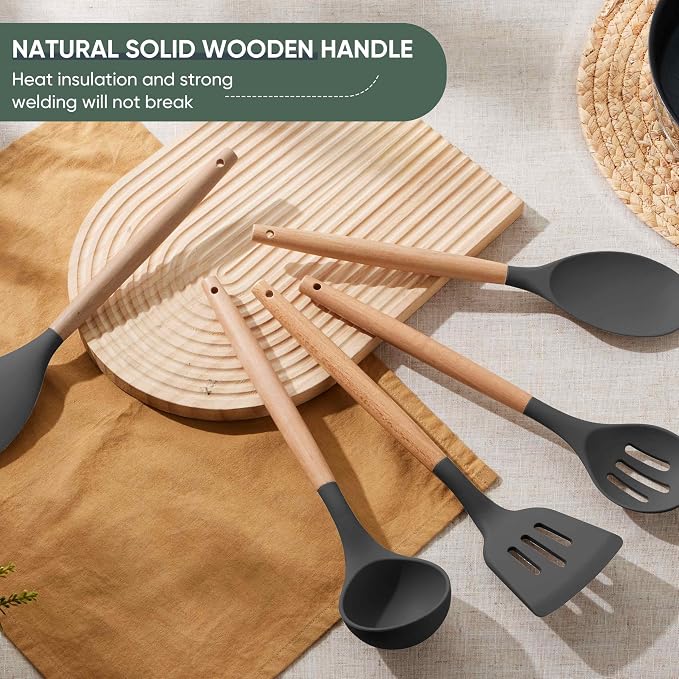 Herogo 5-Piece Cooking Utensils Set, Silicone Kitchen Utensils Set - Image 8