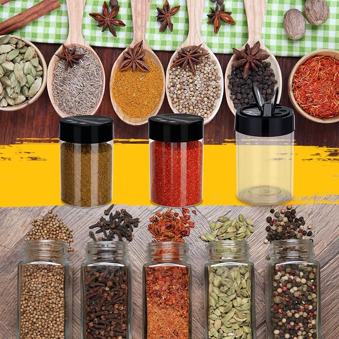 50 Pack 5.5 oz Spice Jars Plastic Clear Empty Bottles - Image 7