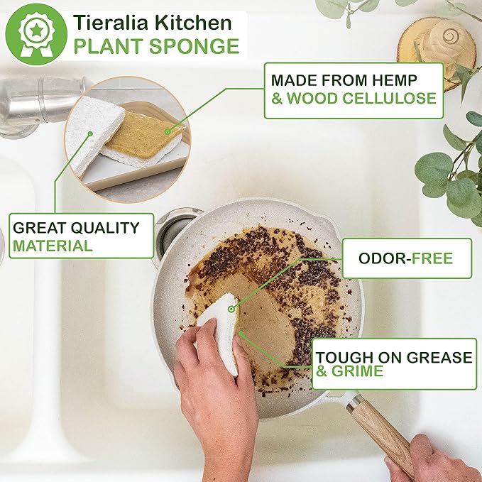 Tieralia Bamboo Dish Brush Gift Set – 5-Piece Kitchen Cleaning Set - Image 5