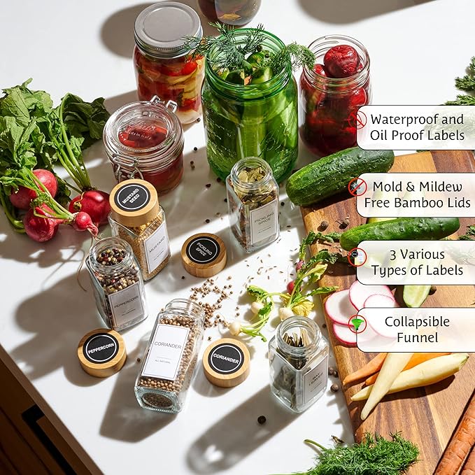 24-Piece Spice Jars Set by Le'raze: Glass Jars - Image 3