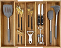 EcoFives Luxury Acacia Silverware Organizer -Kitchen Drawer Organizer by EcoFives